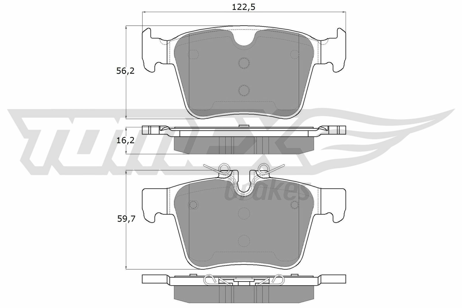 Sada brzdových destiček, kotoučová brzda TOMEX Brakes